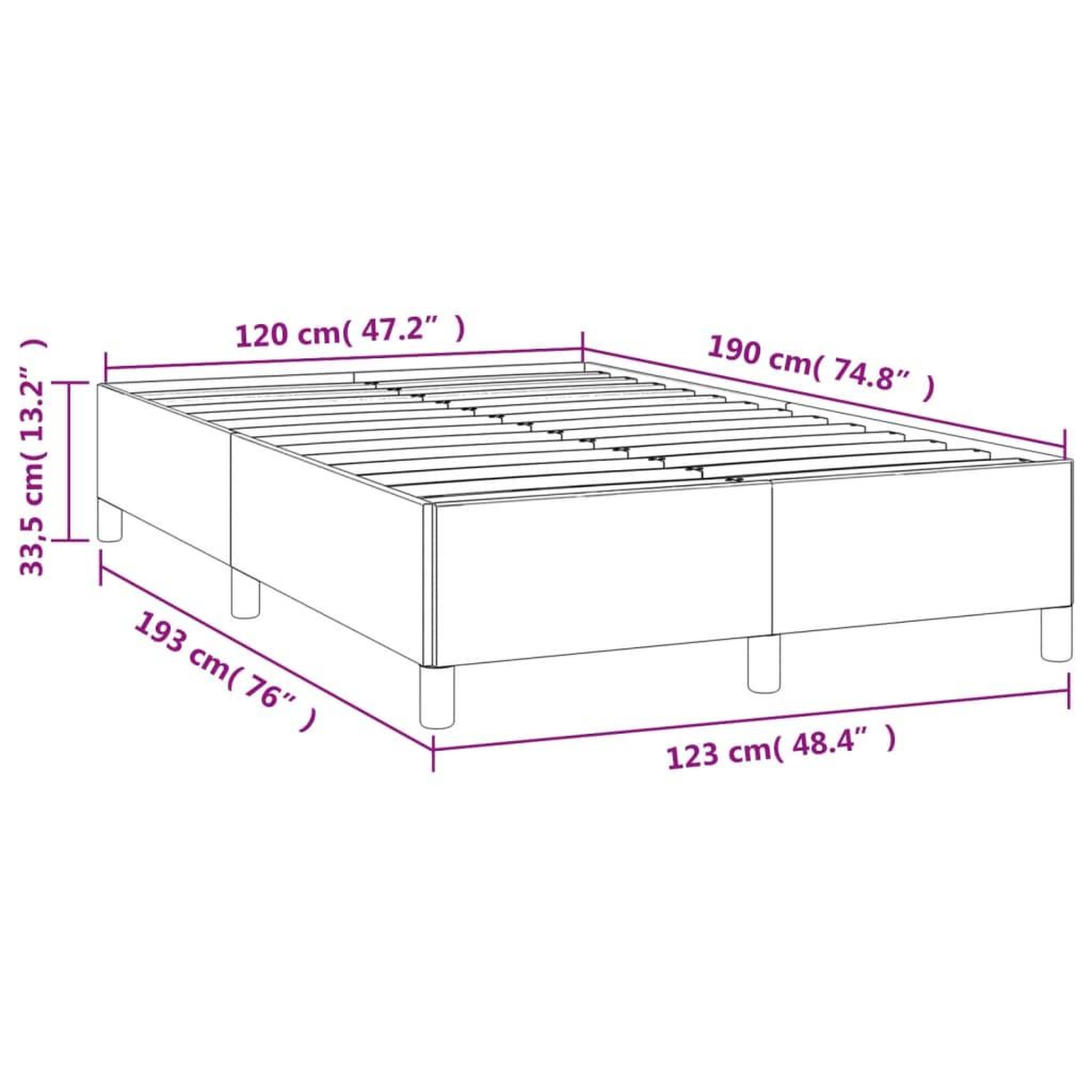 Voir la diapositive 6 : VIDAXL Cadre de lit sans matelas gris fonce 120x190 cm velours