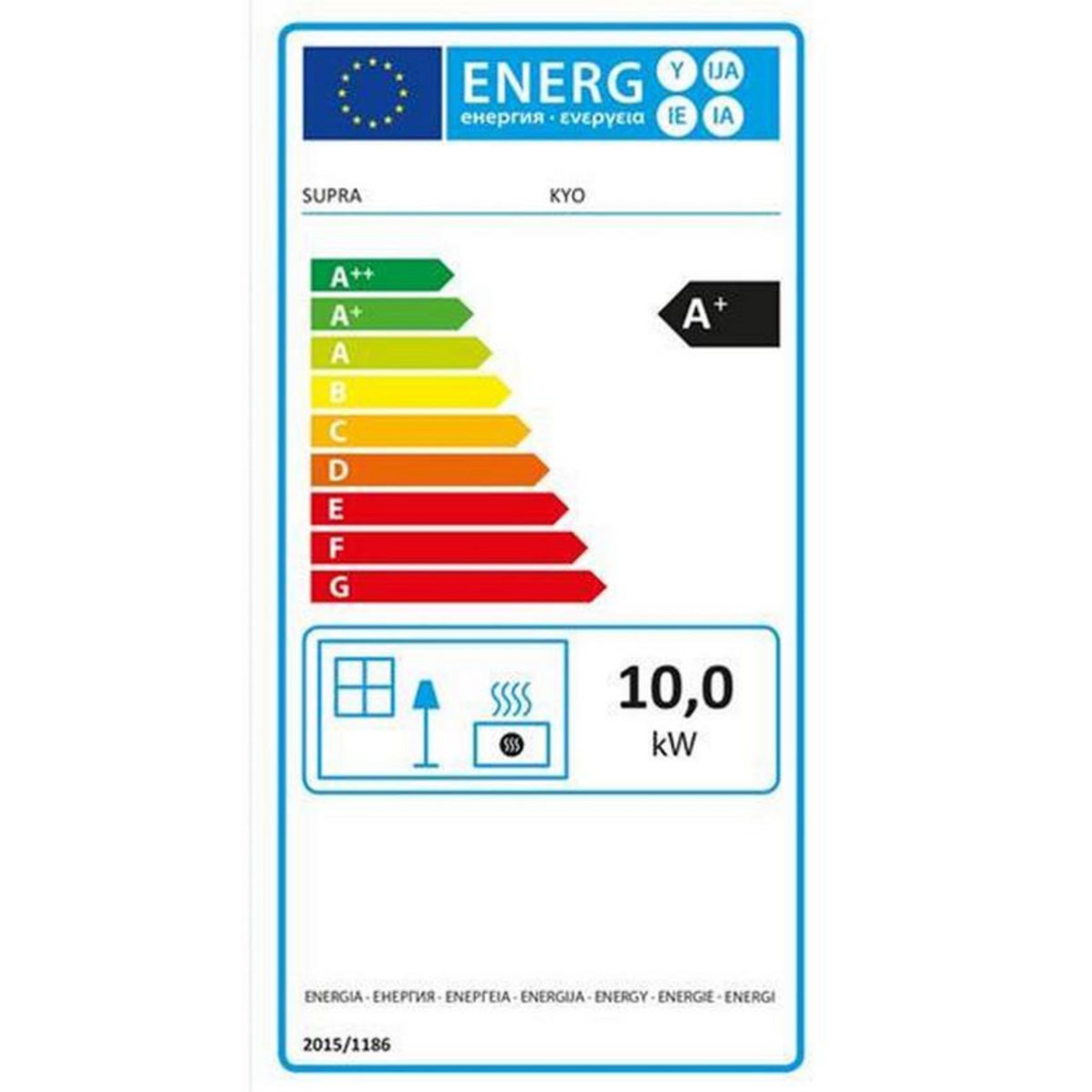 Supra Poêle à bois fonte 10kw noir - kyo