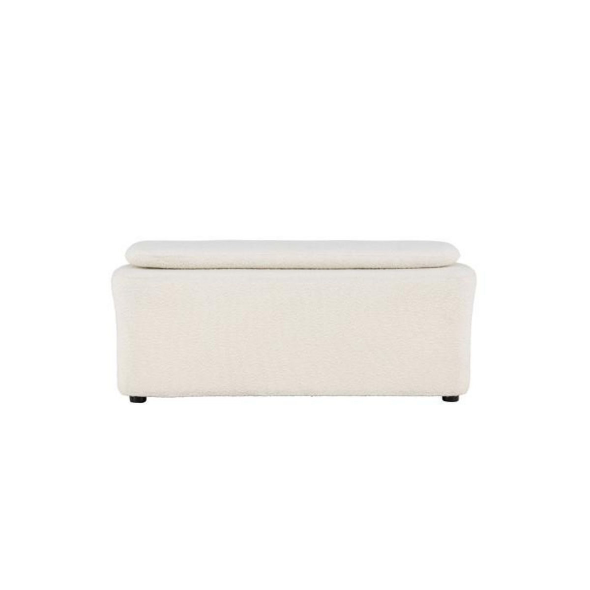Paris Prix Pouf en Tissu Bouclé  Laurel  110cm Blanc