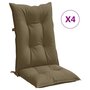 Voir la diapositive 2 : VIDAXL Coussins de chaise a dossier haut lot de 4 taupe melange tissu