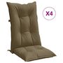 Voir la diapositive 2 : VIDAXL Coussins de chaise a dossier haut lot de 4 taupe melange tissu
