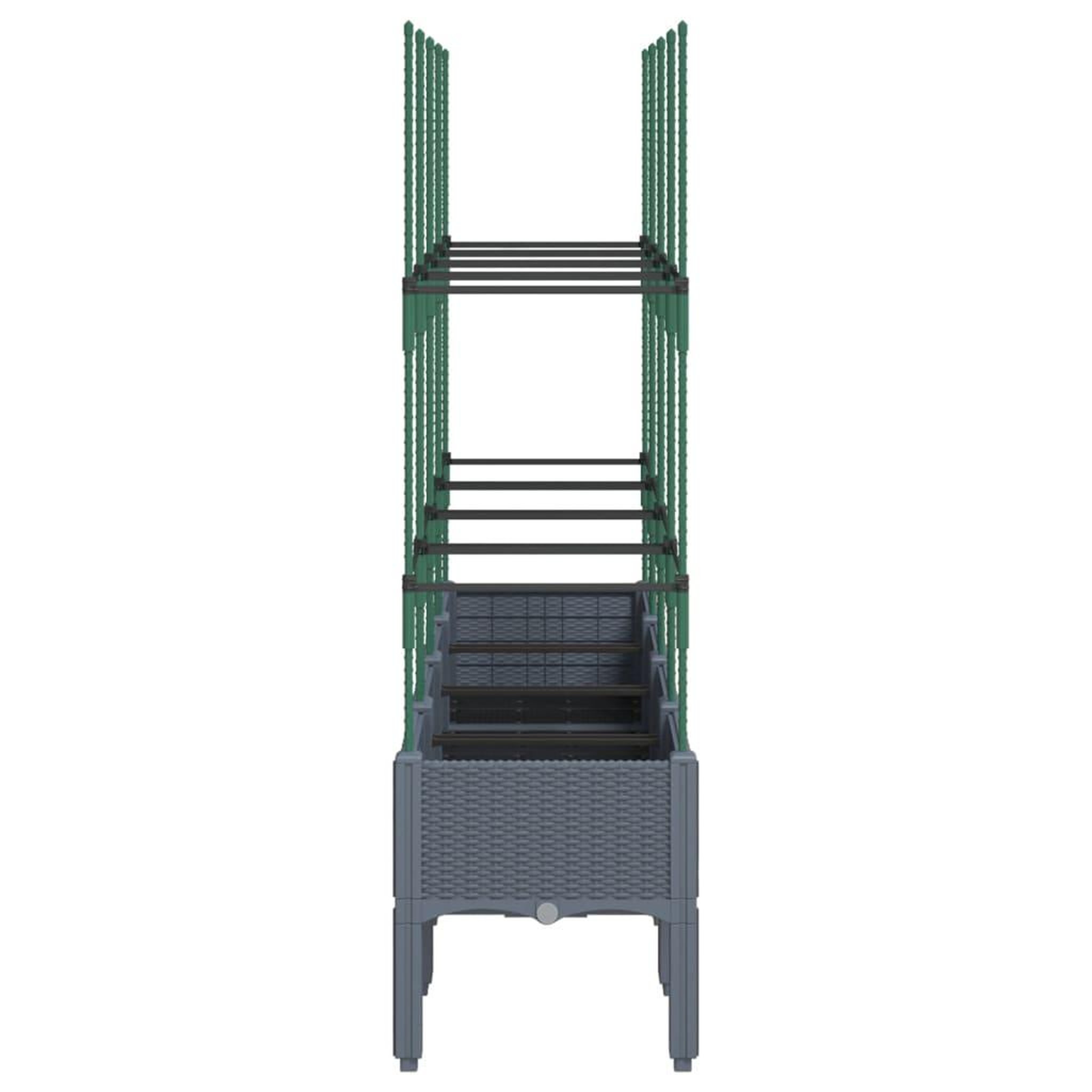 Voir la diapositive 4 : VIDAXL Jardiniere avec treillis bleu gris 160x40x142,5 cm PP
