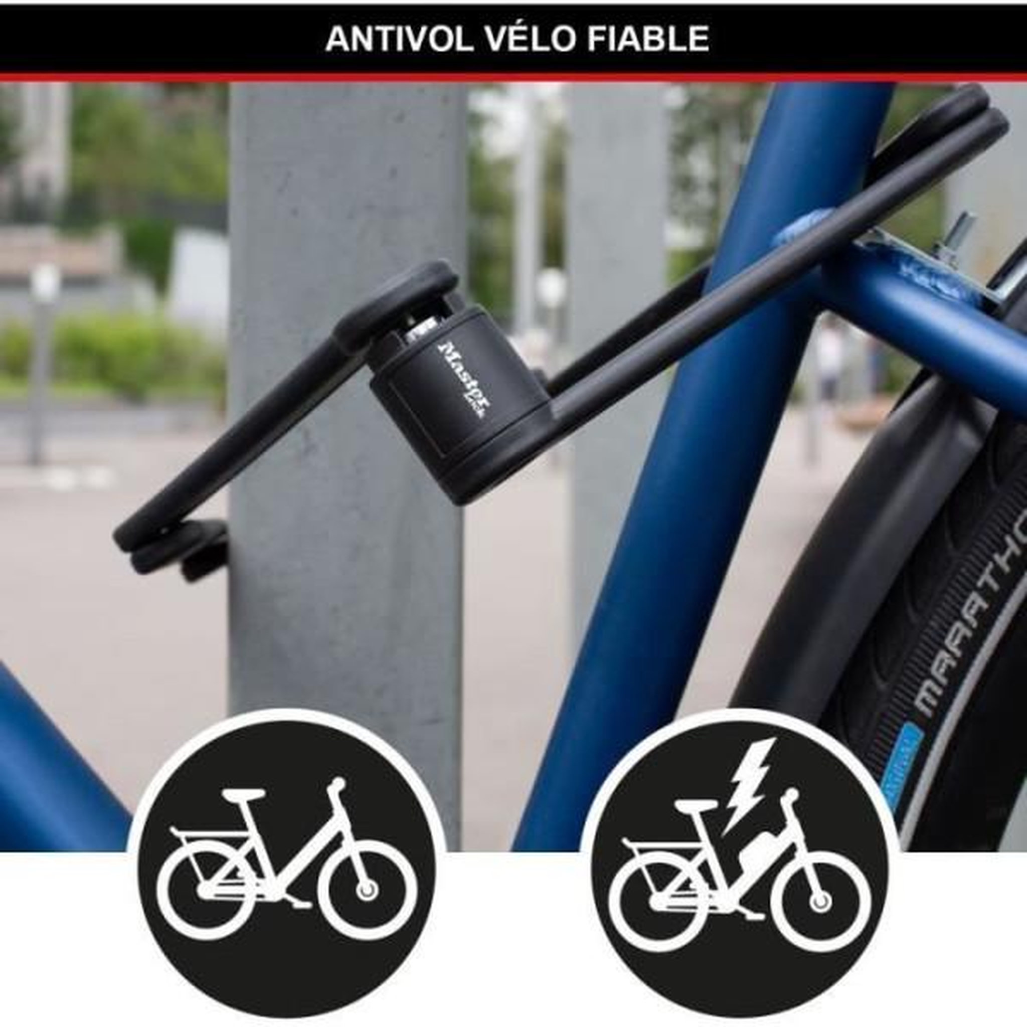 Voir la diapositive 3 : Master lock Antivol Vélo Pliable - MASTER LOCK - 8335EURDPRO - Acier Trempé, 4 Clés, Support Inclus