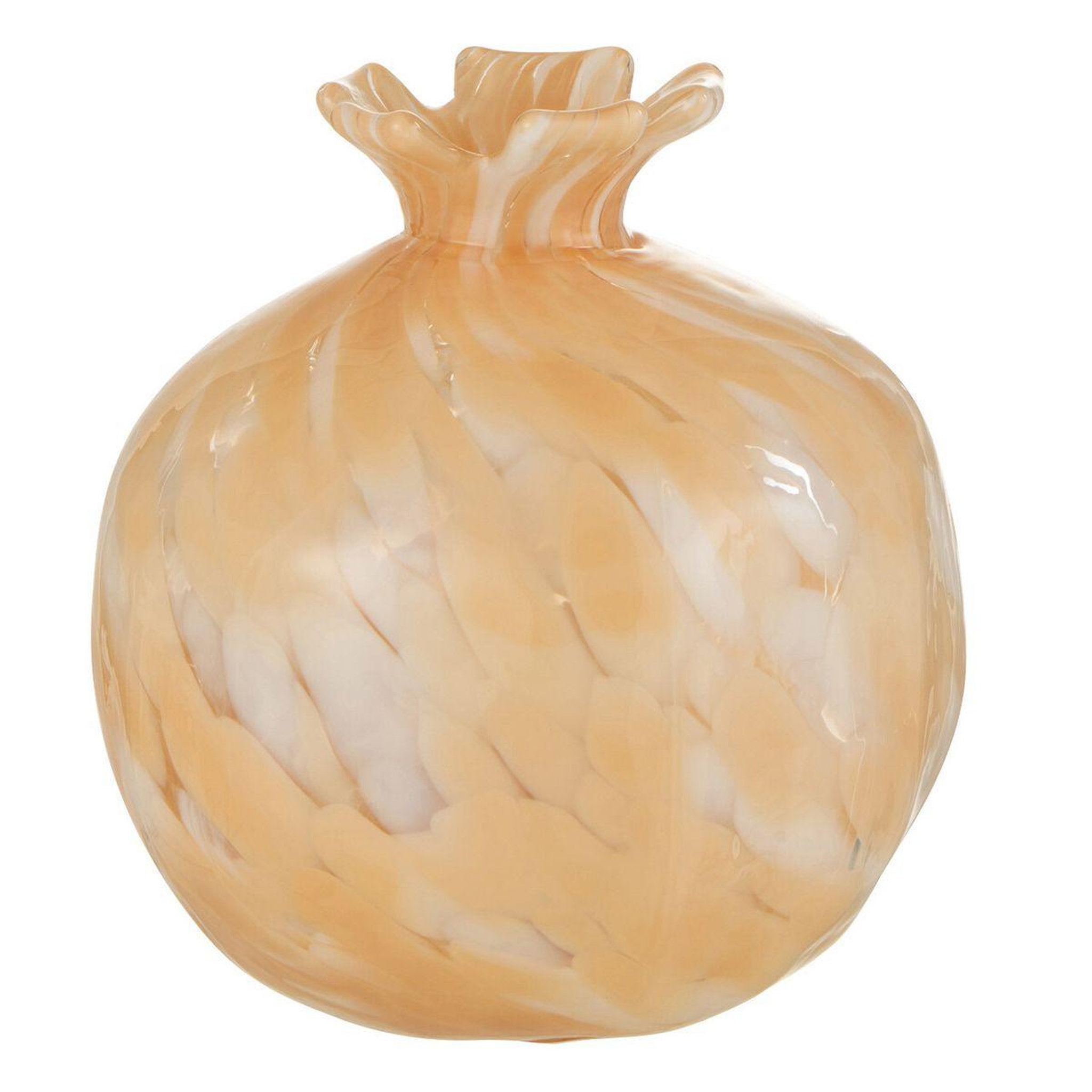 J-LINE Vase design en verre  mélissa  13cm beige