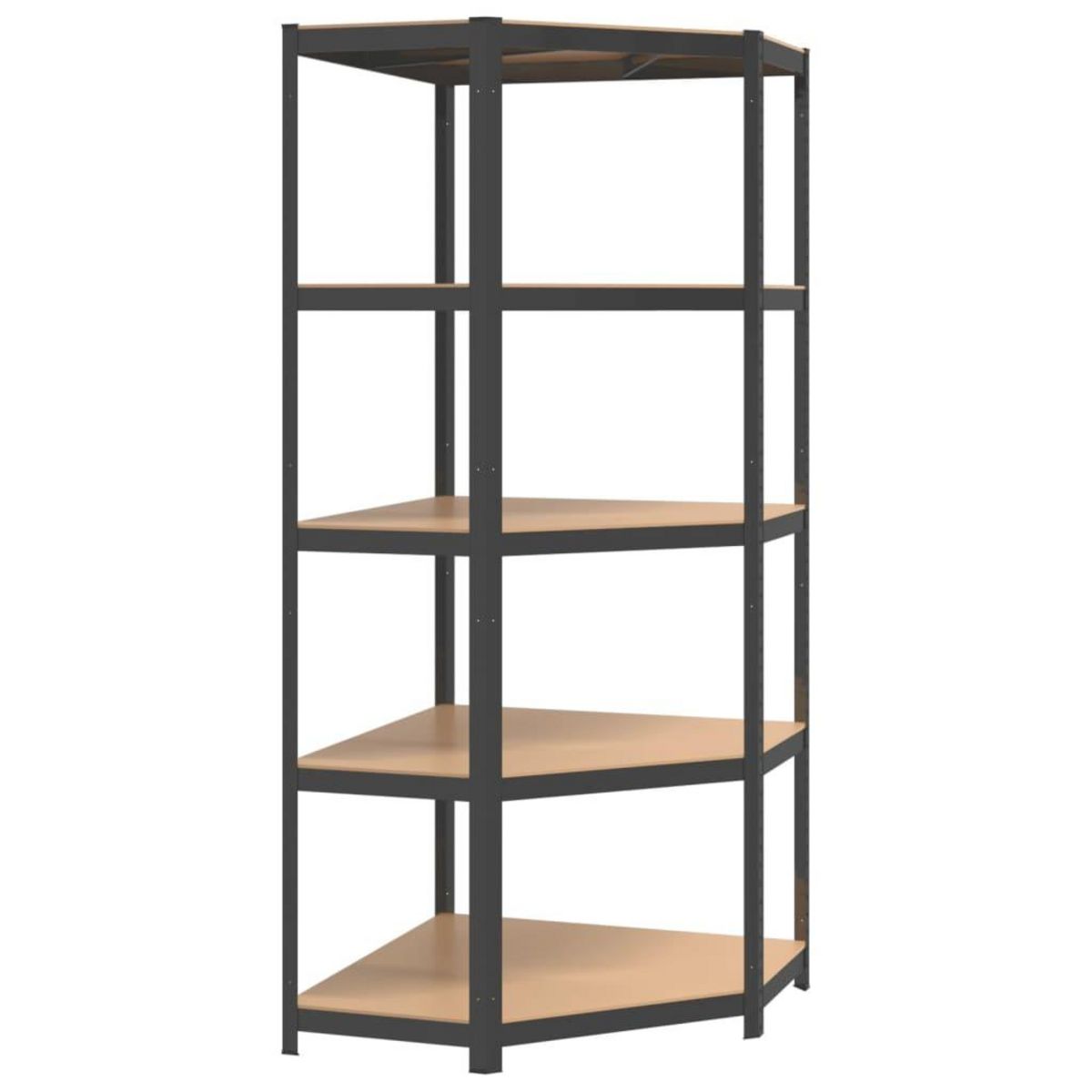 VIDAXL Etagere d'angle a 5 niveaux Anthracite Acier bois d'ingenierie
