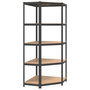 Voir la diapositive 2 : VIDAXL Etagere d'angle a 5 niveaux Anthracite Acier bois d'ingenierie