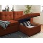 Voir la diapositive 4 : BEST MOBILIER California - canapé d'angle réversible convertible - avec coffre, tablette et poufs - en velours côtelé - 4 places