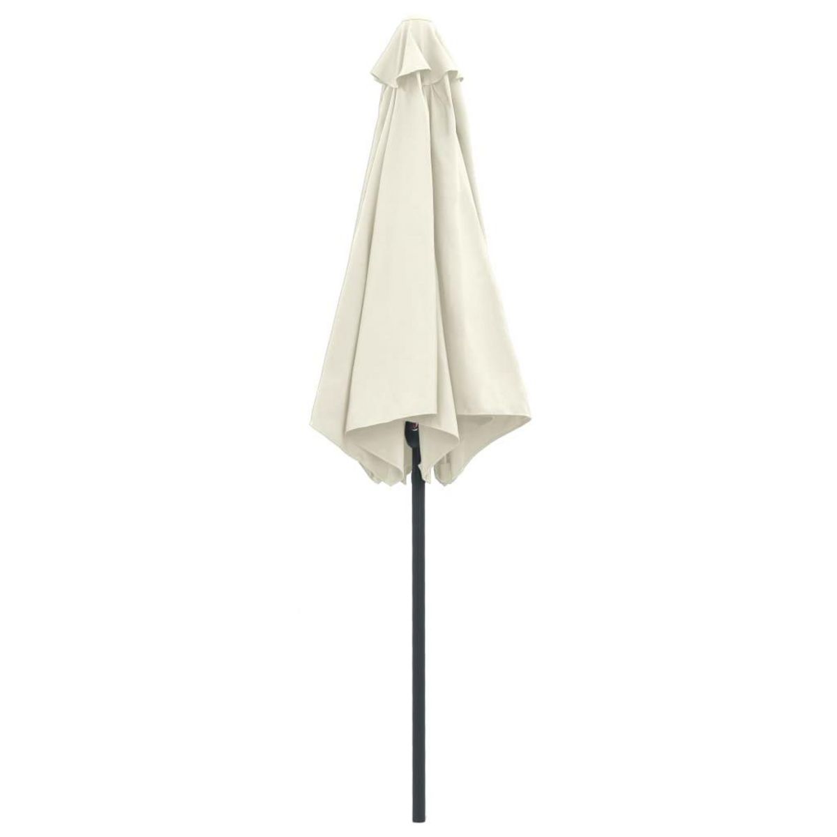 VIDAXL Parasol de jardin et mat en aluminium 270x246 cm Blanc sable