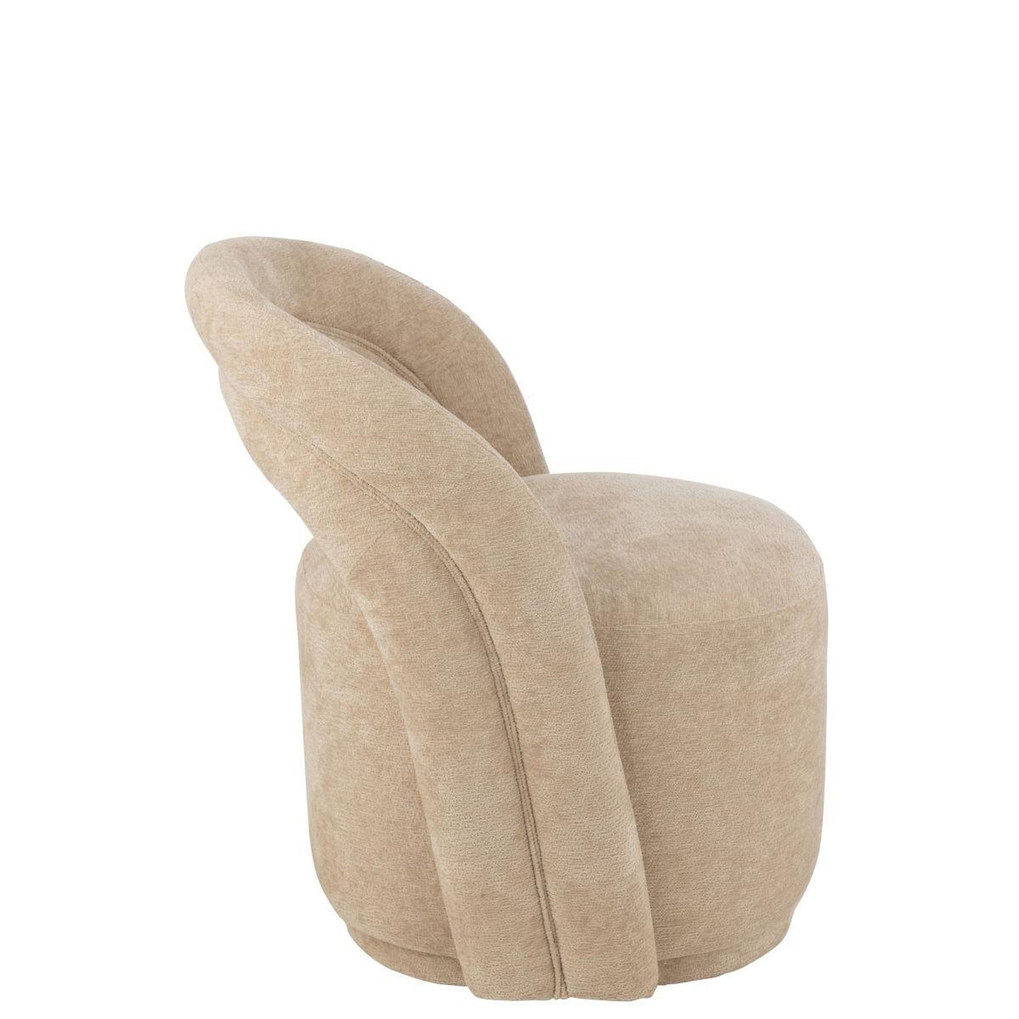 Voir la diapositive 3 : J-LINE Fauteuil design arrondi  anise  80cm beige