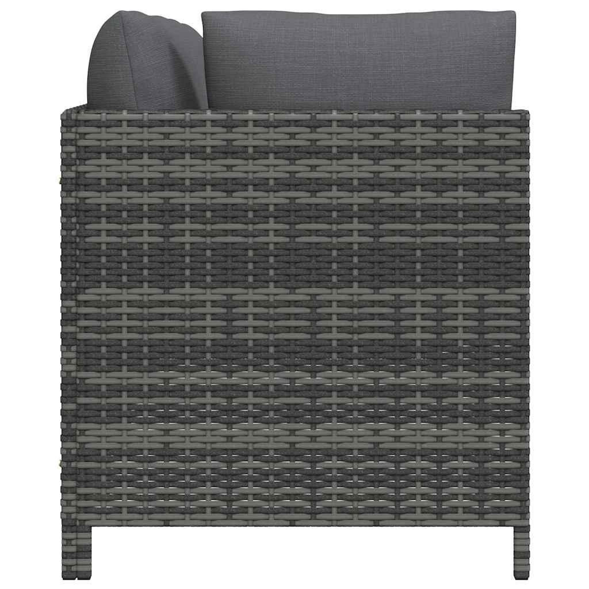 Voir la diapositive 5 : VIDAXL Canape de jardin a 4 places avec coussins gris resine tressee