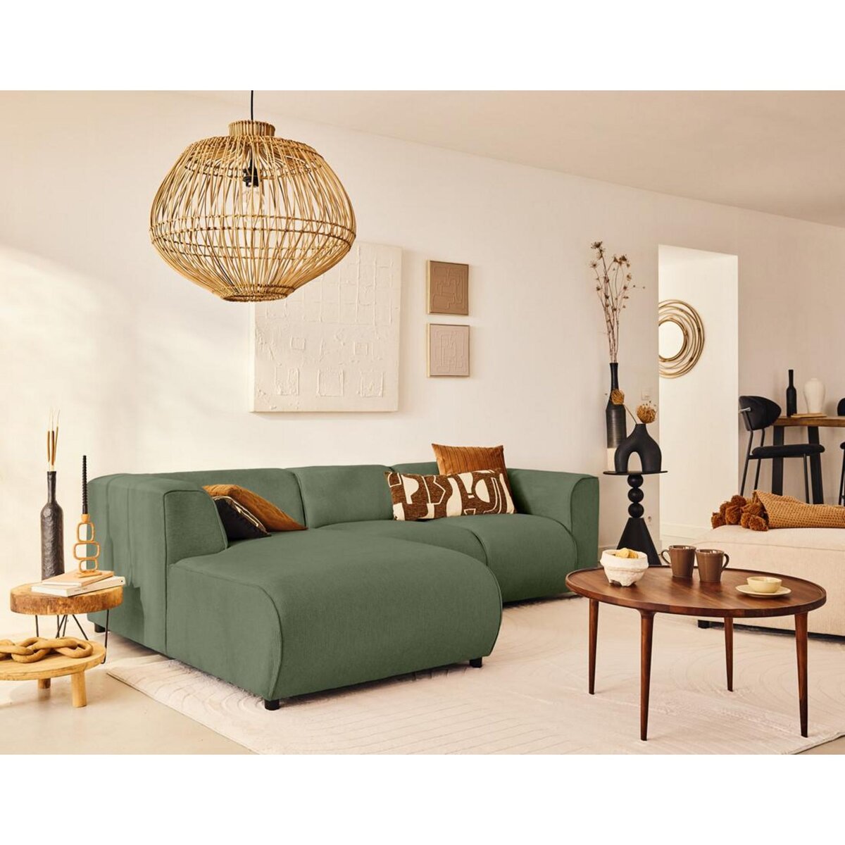 LISA DESIGN Suaro - canapé modulable d'angle gauche 4 places en tissu texturé