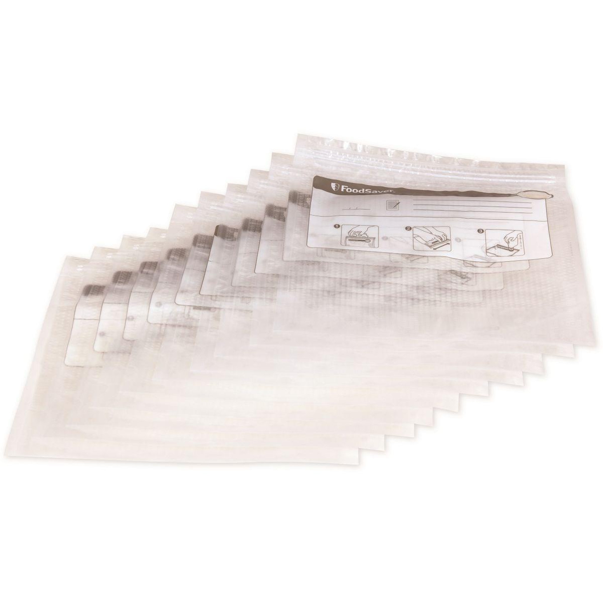 Voir la diapositive 2 : FOODSAVER Sac de conservation fvb016x01 lot 20 sacs avec zip 3.79l