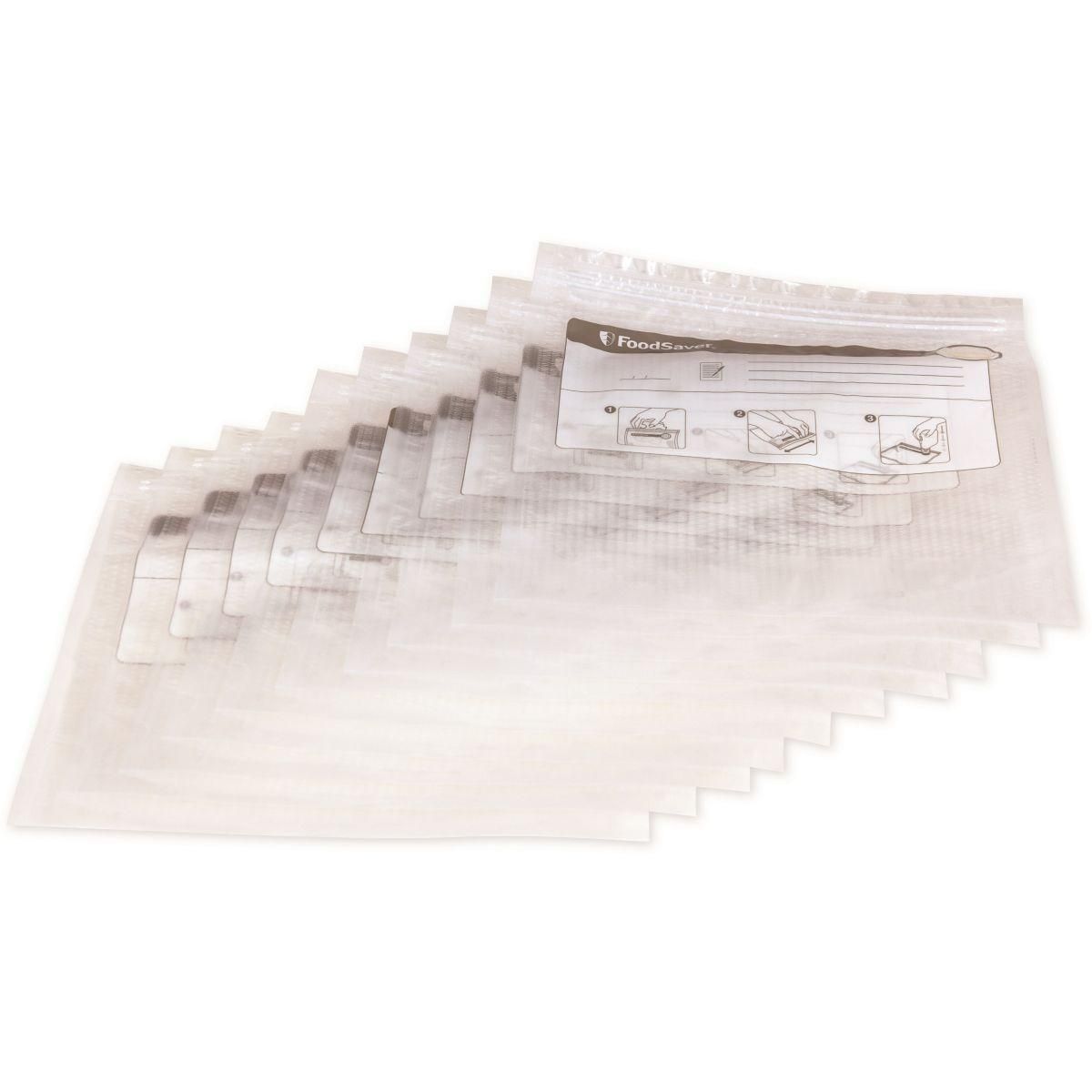 FOODSAVER Sac de conservation FVB016X01 lot 20 sacs avec Zip 3.79L