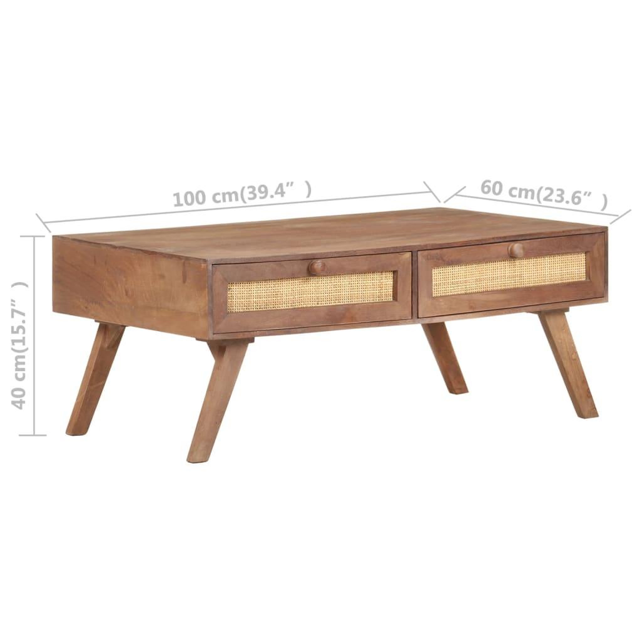 Voir la diapositive 6 : VIDAXL Table basse 100x60x40 cm Bois de manguier massif