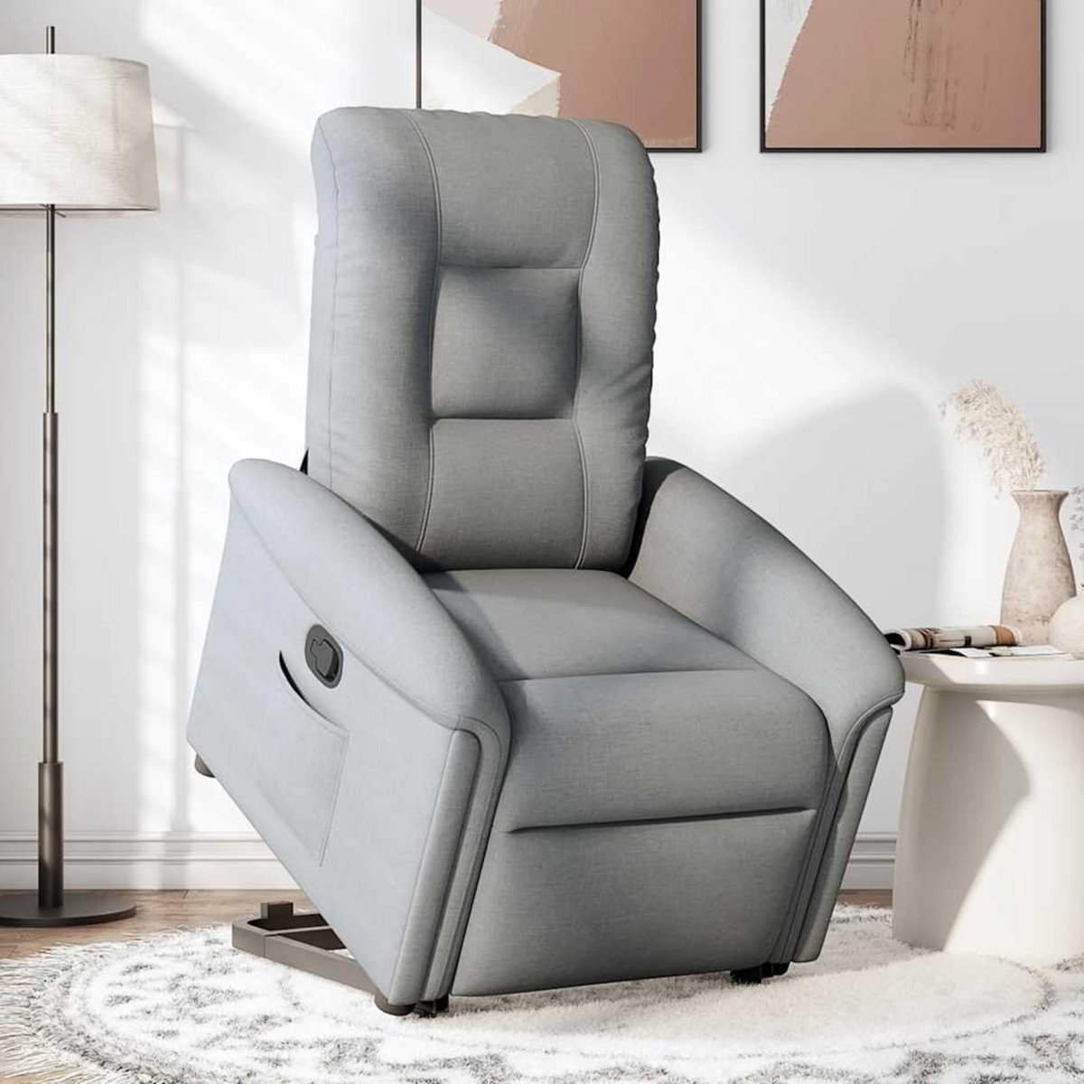 VIDAXL Fauteuil inclinable Gris clair Tissu
