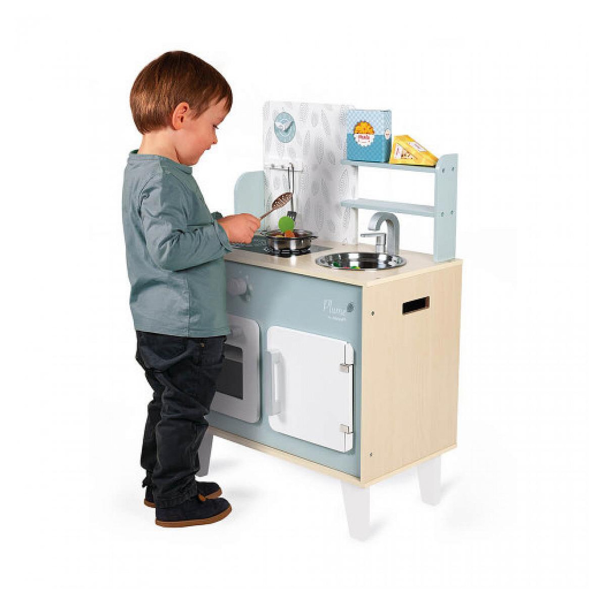 Voir la diapositive 2 : Juratoys-Janod Cuisine Plume pastel en bois