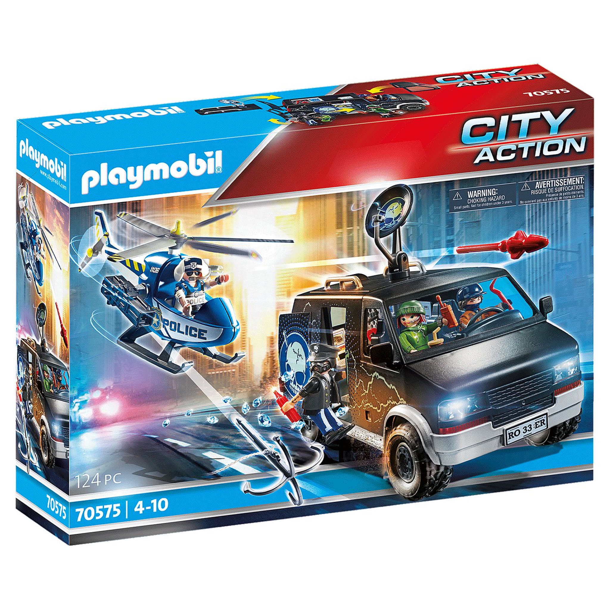 Voir la diapositive 1 : PLAYMOBIL 70575 - City Action - Police Camion de bandits et policier