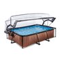 Voir la diapositive 1 : EXIT TOYS Piscine tubulaire Wood rectangulaire 2,20 x 1,50 x 0,65 m avec dôme - Exit Toys