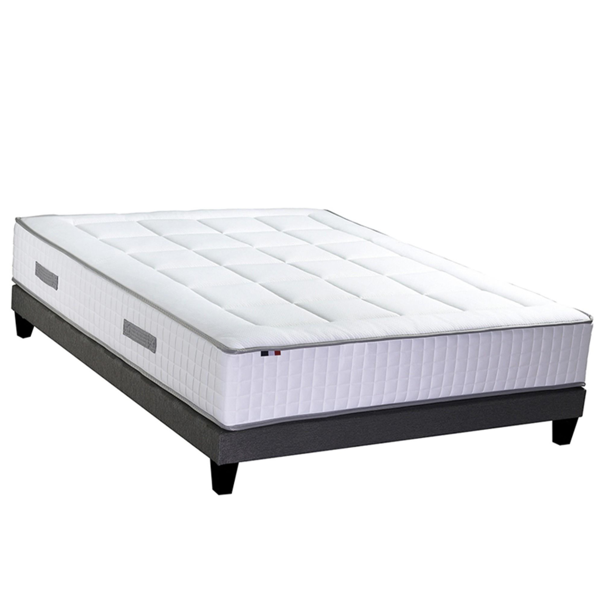 Voir la diapositive 1 : IDLITERIE Ensemble matelas BELLAGIO et sommier, ferme, accueil mémoire de forme