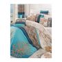 Voir la diapositive 4 : GENERIQUE Parure de lit - 1 housse de couette 220 x 240 cm + 2 taies d'oreiller 60 x 60 cm - 100% coton renforcé - Turquoise