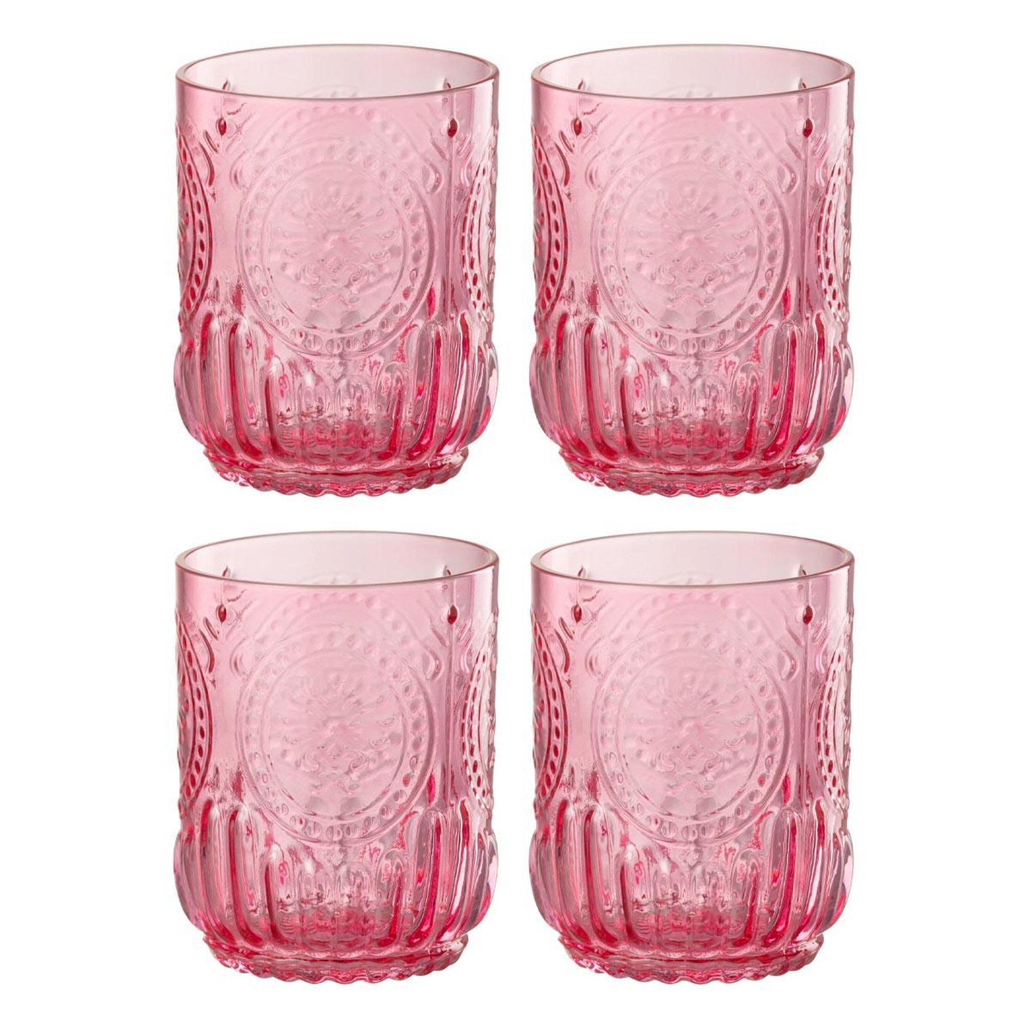J-LINE Lot de 4 verres design  maya  32cl fuchsia