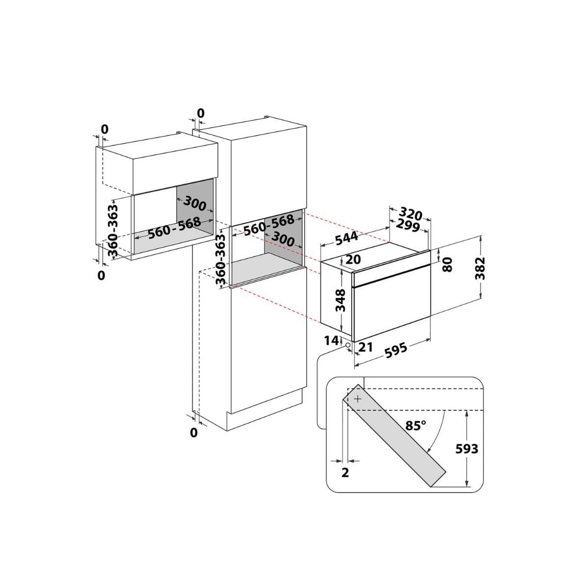 Voir la diapositive 6 : Whirlpool Micro-ondes encastrable 22l 750w inox - WMN461BXF
