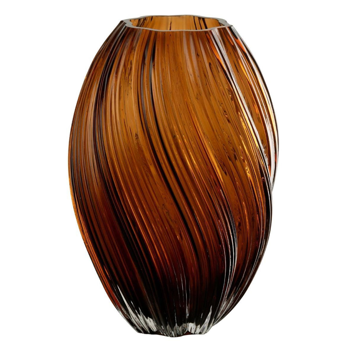 Paris Prix Vase Ondulé en Verre  Carol  27cm Marron
