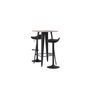 Voir la diapositive 5 : Paris Prix Ensemble Table de Bar & 2 Tabourets  Tempe & Adesto  105cm Noyer & Noir