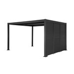 SWEEEK Pergola bioclimatique aluminium et acier 4x3m + 3 persiennes 100cm à lames orientables anthracite Palace