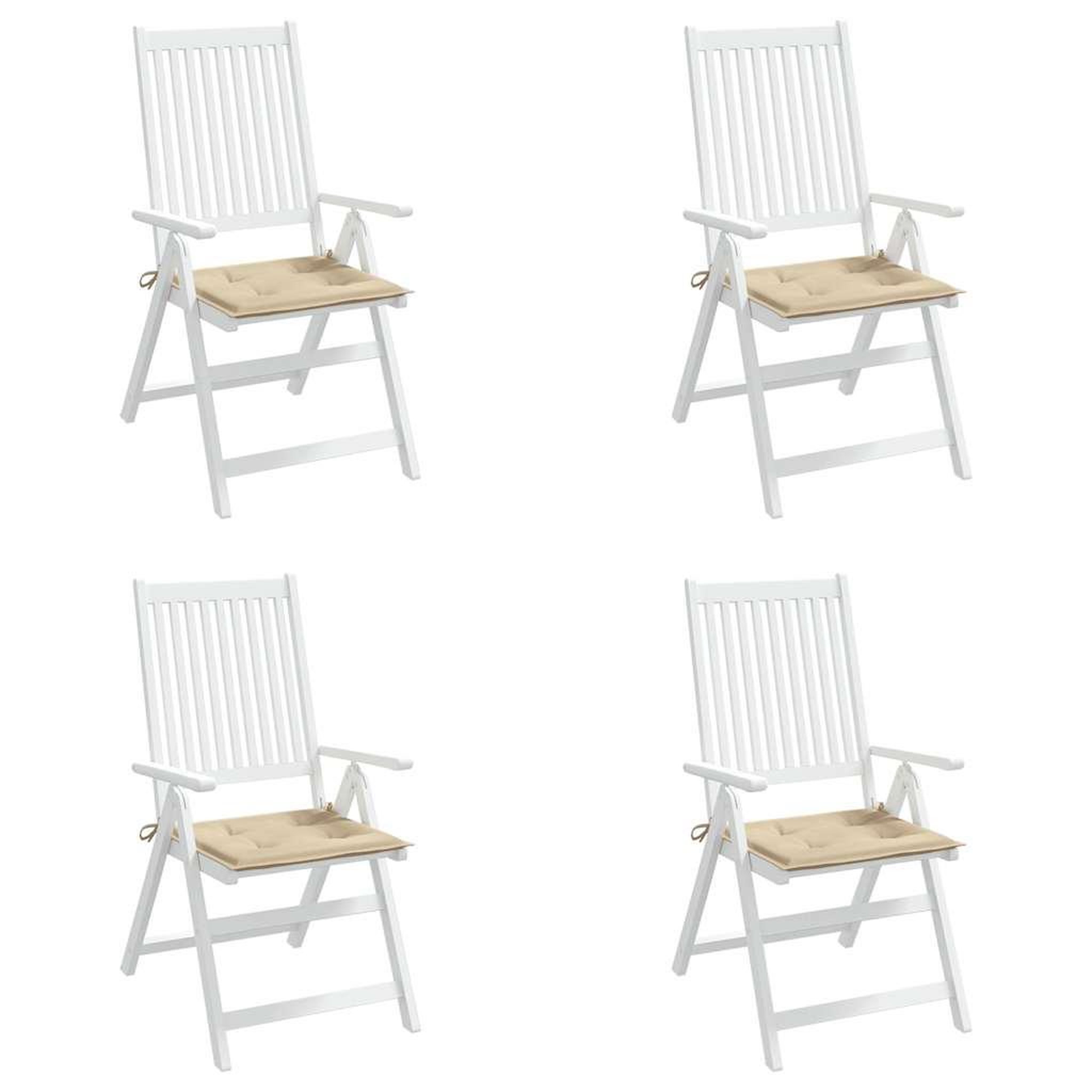 Voir la diapositive 4 : VIDAXL Coussins de chaise jardin lot de 4 beige 50x50x4cm tissu oxford