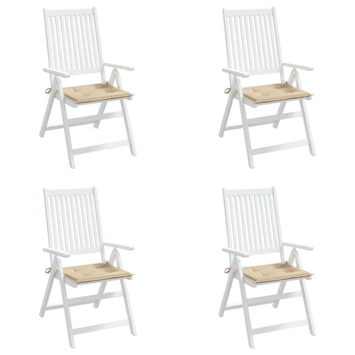 VIDAXL Coussins de chaise jardin lot de 4 beige 50x50x4cm tissu oxford