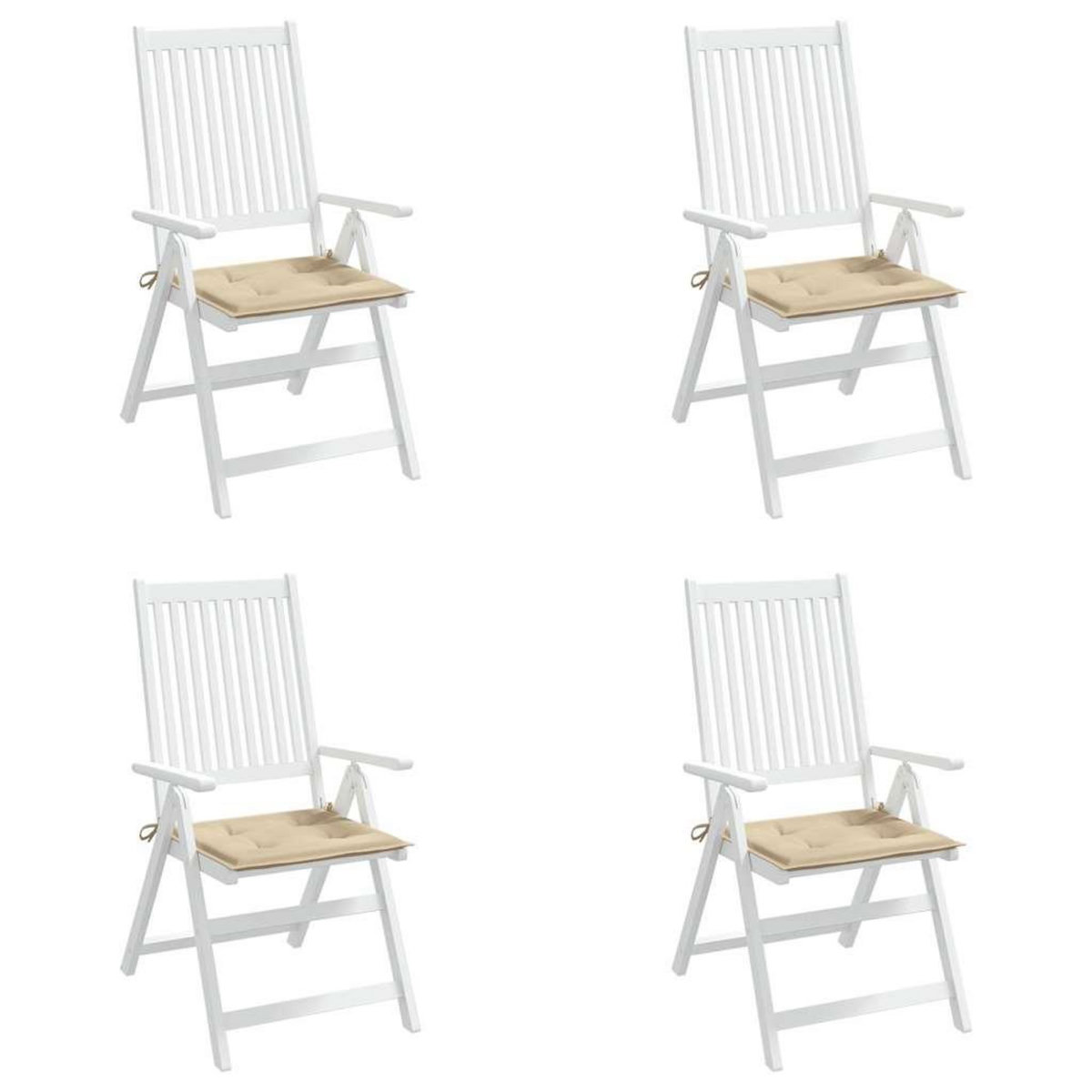 VIDAXL Coussins de chaise jardin lot de 4 beige 50x50x4cm tissu oxford