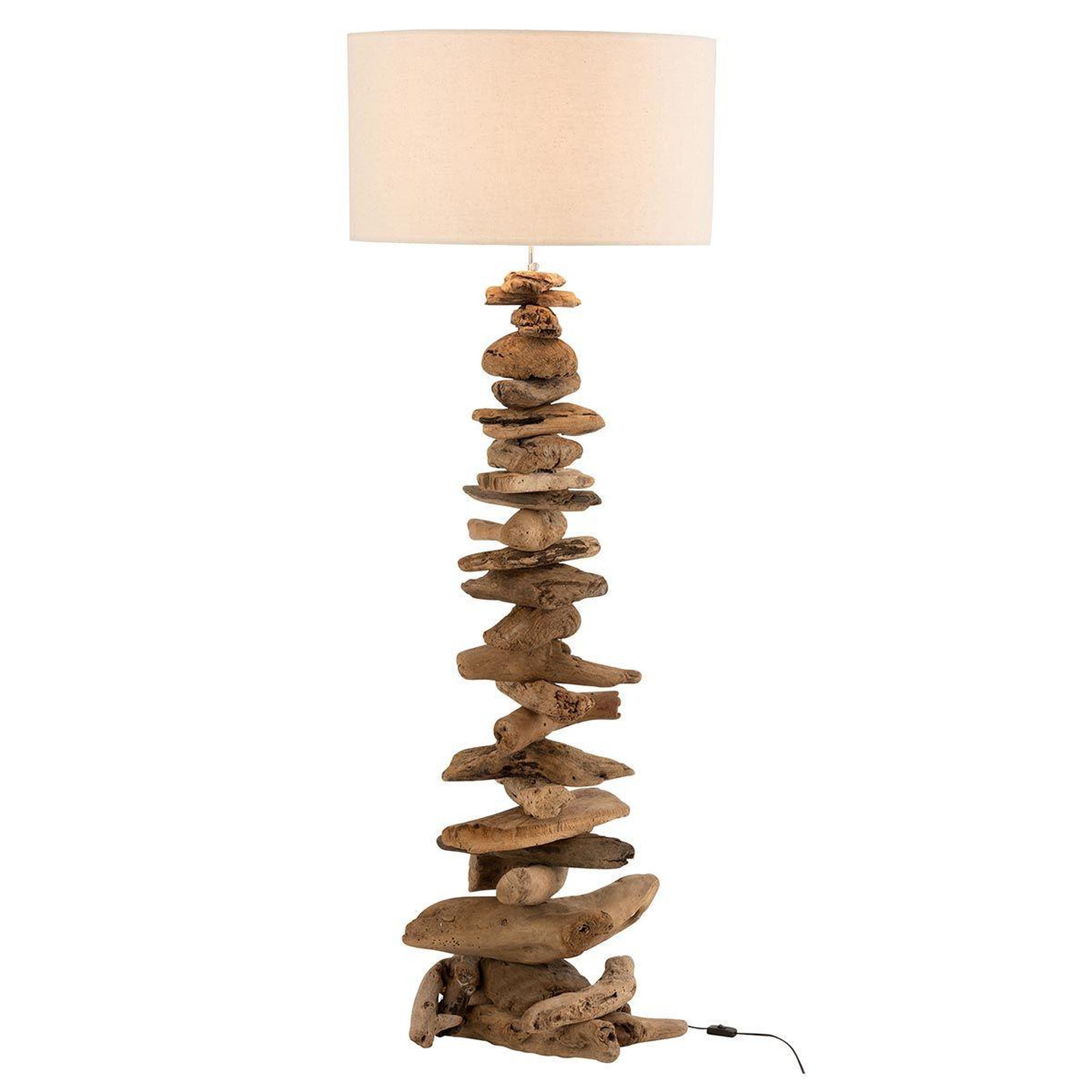 Voir la diapositive 2 : J-LINE Lampadaire design  bois flotté  170cm naturel
