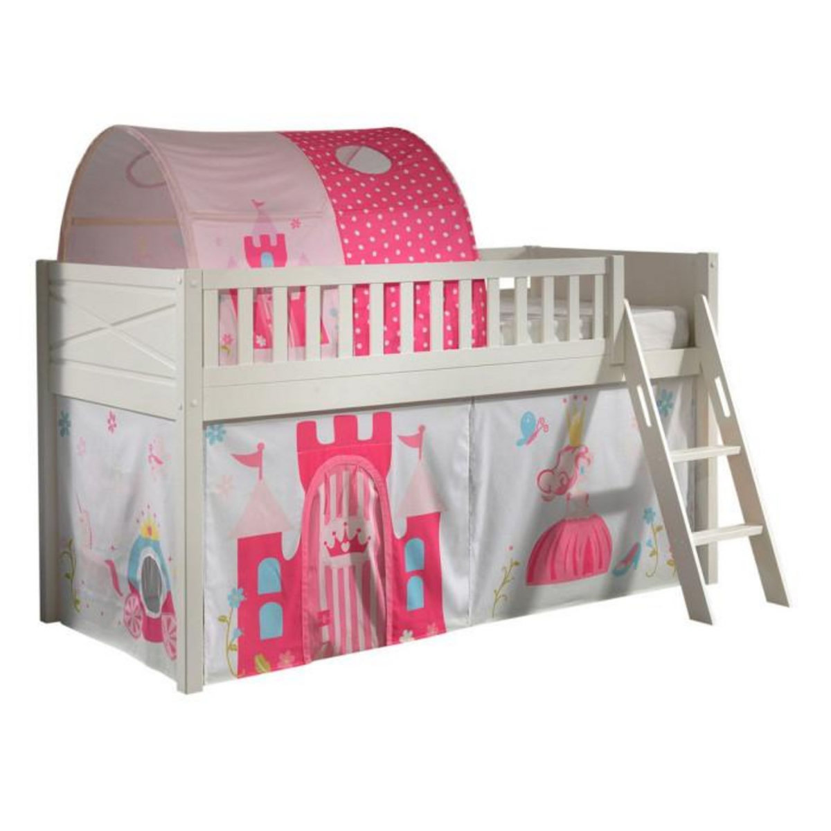 Paris Prix Lit Enfant Tente & Tunnel  Scott Princesse  90x200cm Blanc