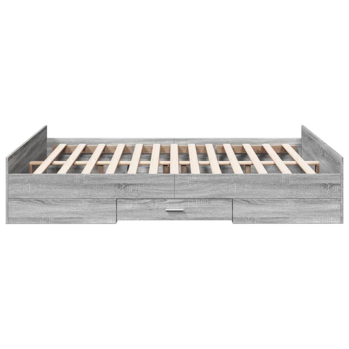 VIDAXL Cadre de lit avec tiroirs sans matelas sonoma gris 140x200 cm