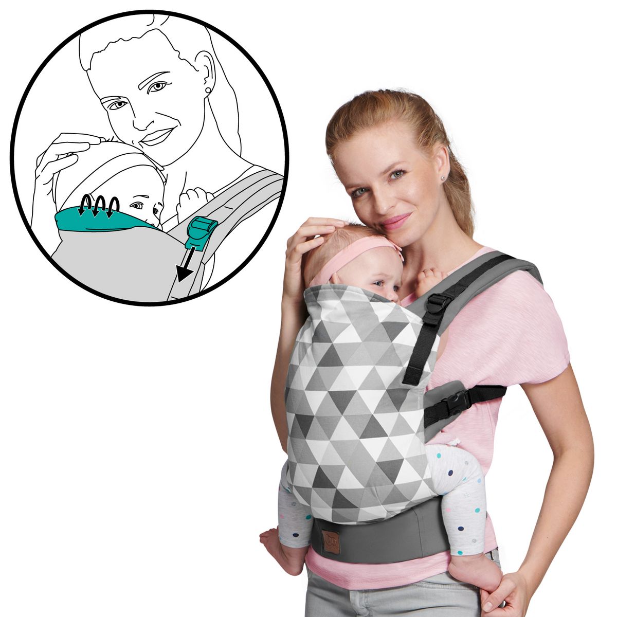 KINDERKRAFT Porte bébé ergonomique Nino gris