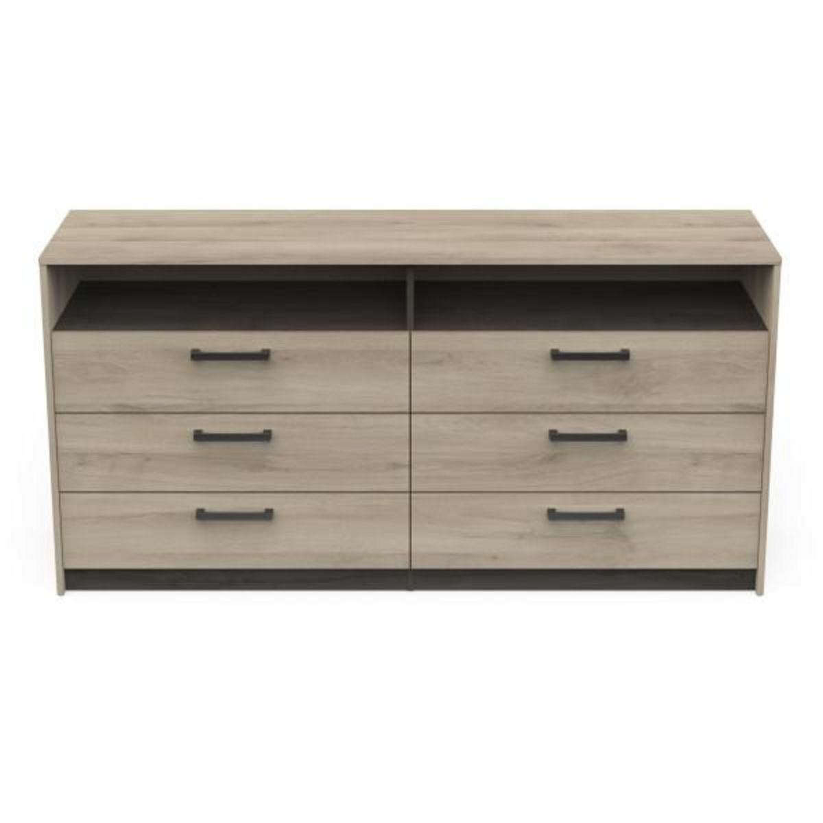 Demeyere Commode - WATSON - 6 tiroirs - Chene Kronberg / Chene Waterford - 162,7 x 39,5 x 81,1 cm - DEMEYERE