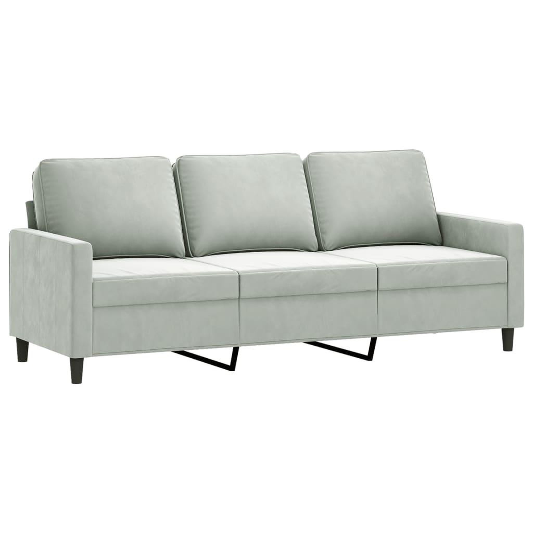 Voir la diapositive 5 : VIDAXL Ensemble de canapes 3 pcs avec coussins gris clair velours