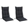 Voir la diapositive 3 : VIDAXL Coussins de chaise a dossier haut lot de 2 noir tissu oxford