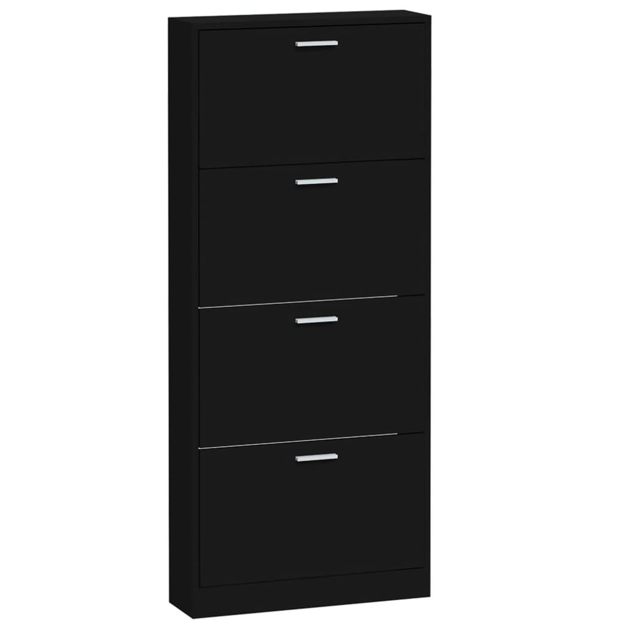 Voir la diapositive 5 : VIDAXL Armoire a chaussures Noir 59x17x150 cm Bois d'ingenierie