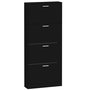 Voir la diapositive 5 : VIDAXL Armoire a chaussures Noir 59x17x150 cm Bois d'ingenierie