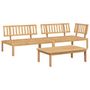 Voir la diapositive 2 : VIDAXL Salon palette de jardin 3 pcs bois d'acacia massif