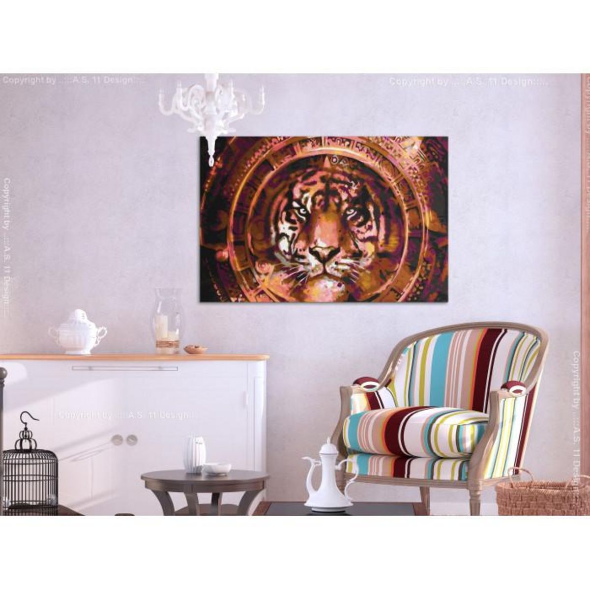 Paris Prix Tableau à Peindre Soi-Même  Tiger & Ornaments  40x60cm