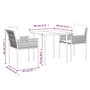 Voir la diapositive 6 : VIDAXL Ensemble a manger de jardin 3 pcs coussins resine tressee acier