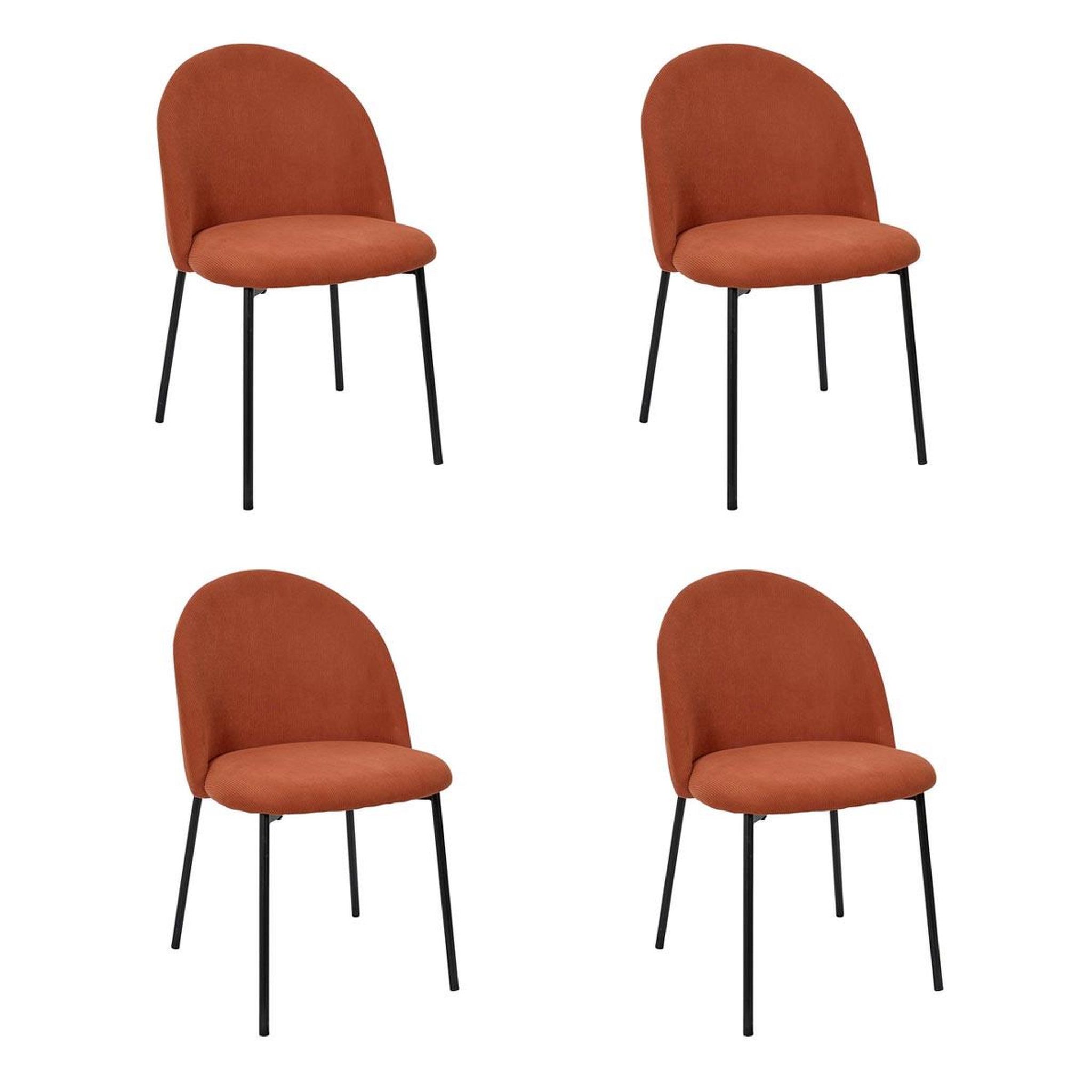 The Home Deco Factory Lot de 4 chaises côtelées arches  jules  78cm terracotta