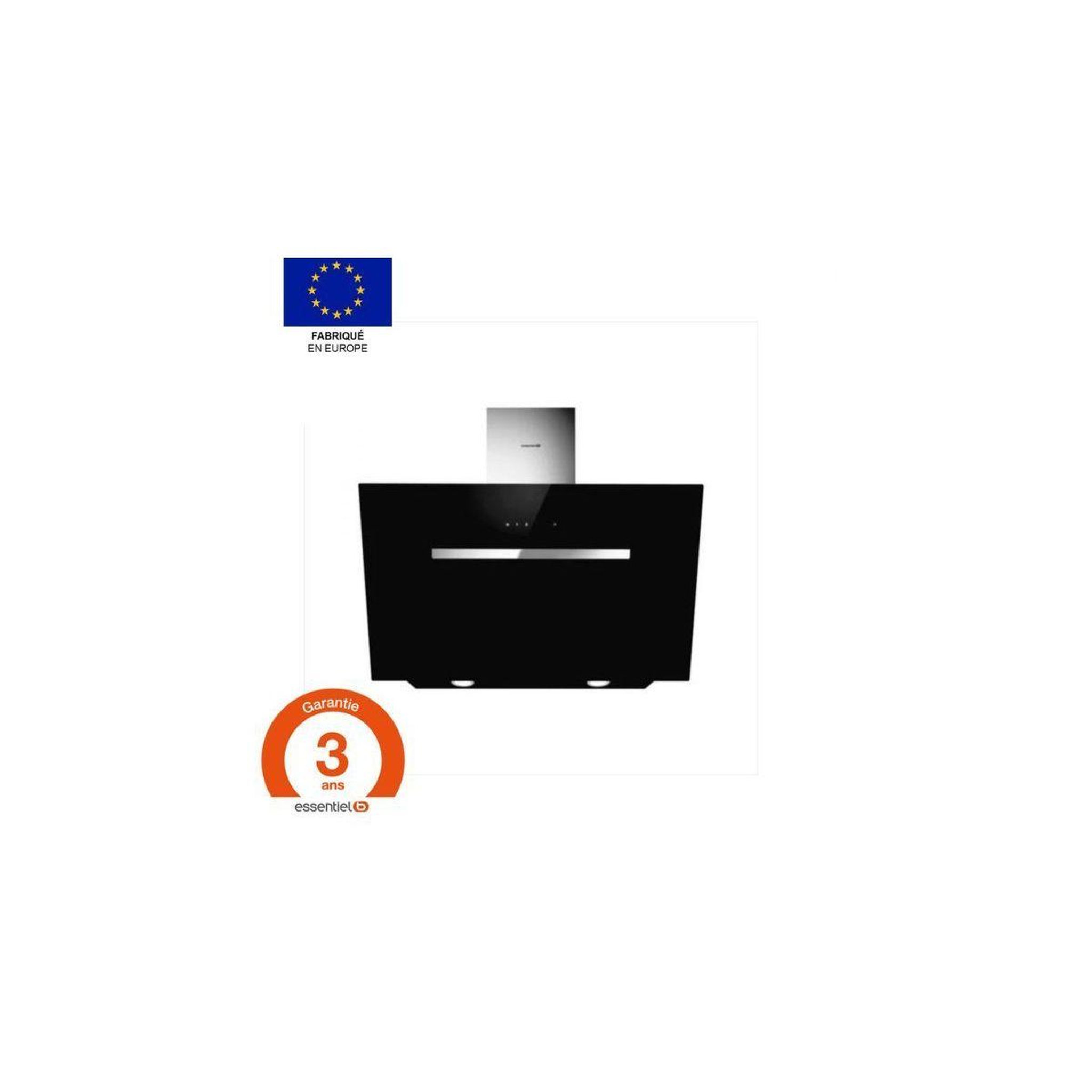 Voir la diapositive 5 : ESSENTIEL B Hotte décorative murale inclinée ehdd 914ni