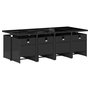 Voir la diapositive 3 : VIDAXL Ensemble a manger de jardin 9pcs coussins noir resine tressee