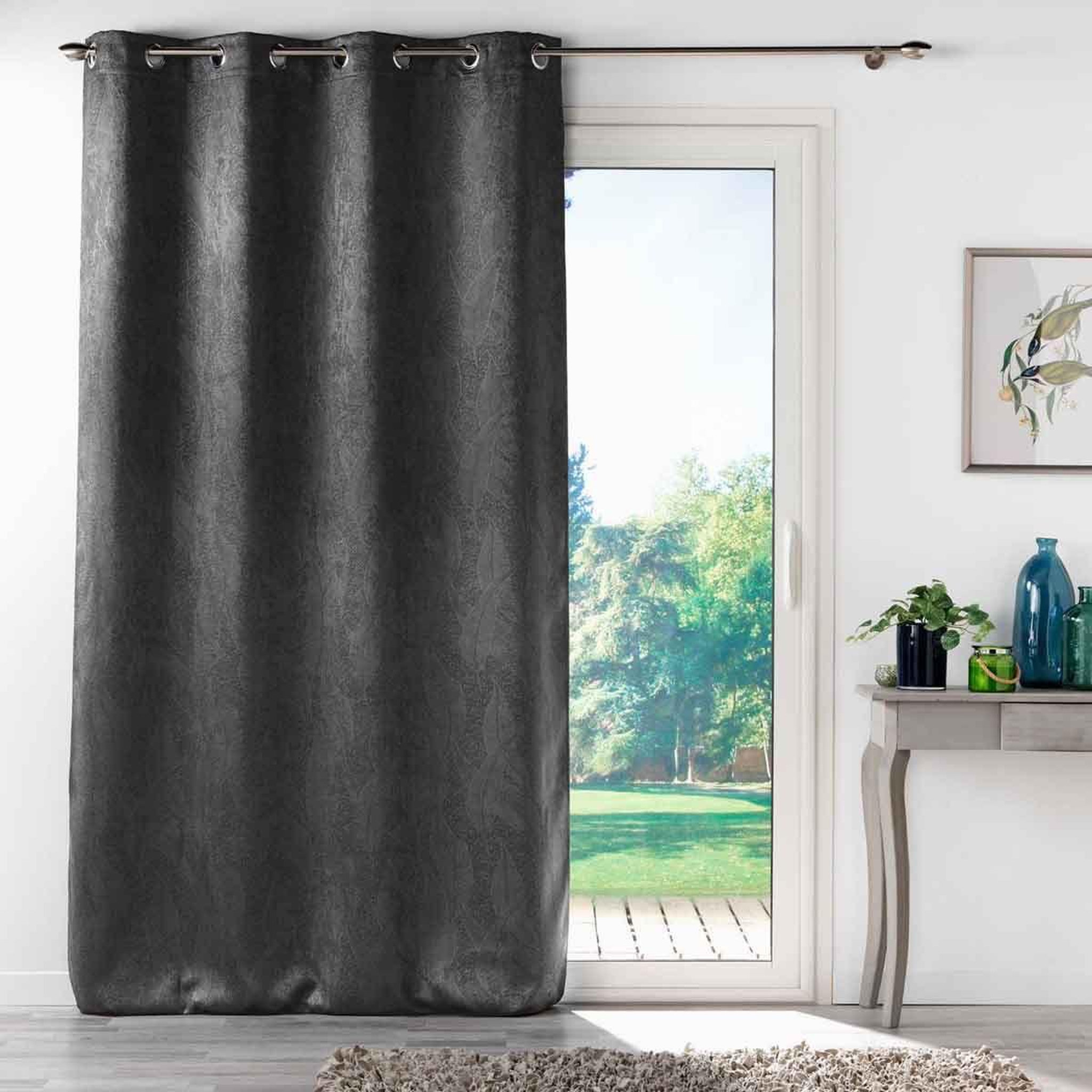 Voir la diapositive 4 : Douceur d'Intérieur Rideau occultant  mélodie  135x240cm anthracite