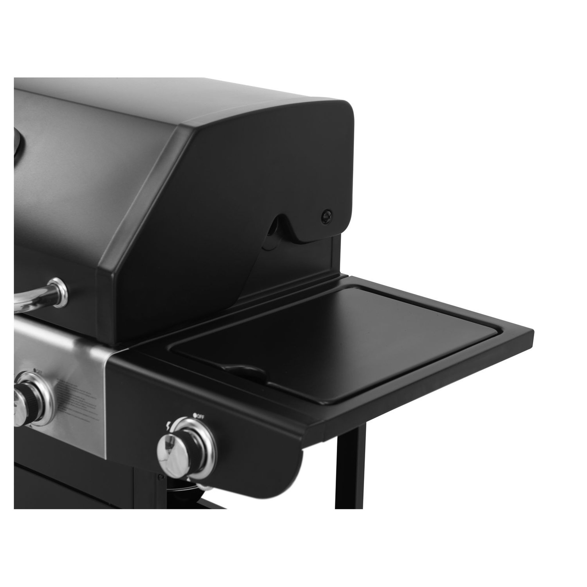 Voir la diapositive 5 : GARDENSTAR Barbecue gaz en acier- 4 brûleurs - 1 côté acier 