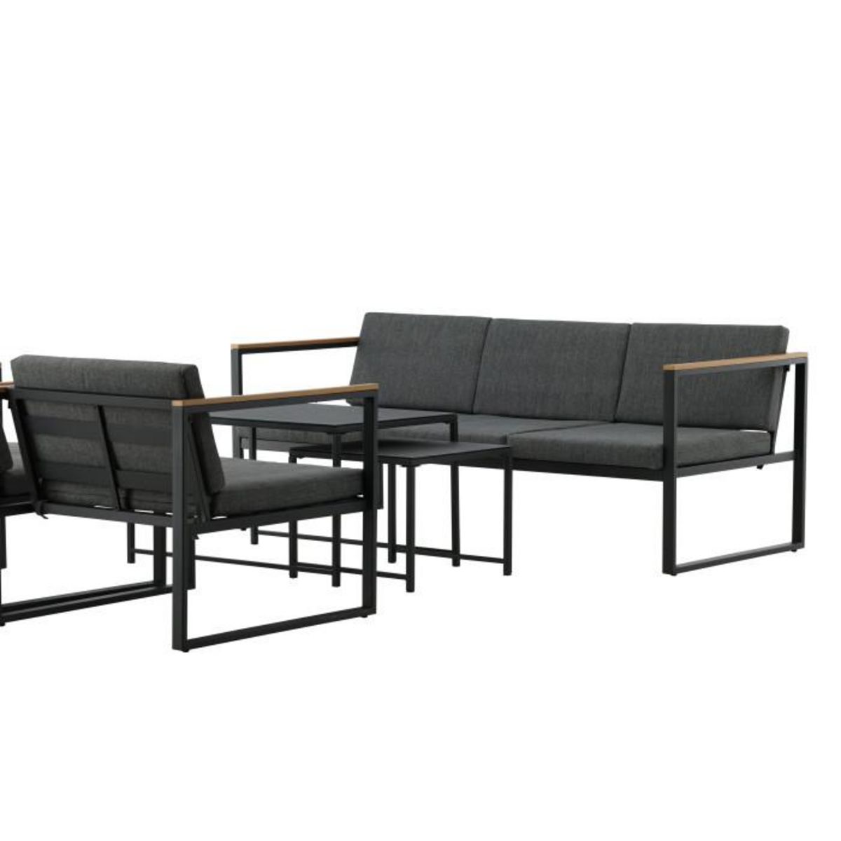 Paris Prix Salon de Jardin 5 Places  Dakar  188cm Gris